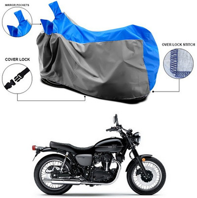 ANTHUB Waterproof Two Wheeler Cover for Kawasaki(Blue, Grey)