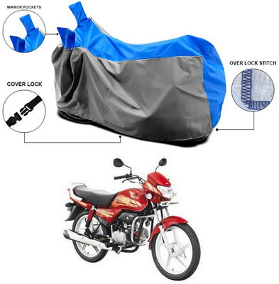 ANTHUB Waterproof Two Wheeler Cover for Hero(HF Deluxe, Blue, Grey)