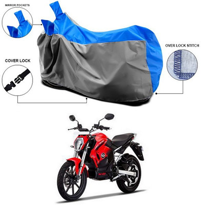 ANTHUB Waterproof Two Wheeler Cover for Revolt(RV 400, Blue, Grey)