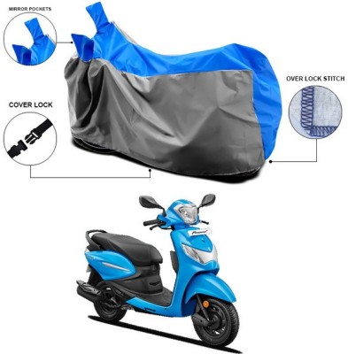 SEBONGO Waterproof Two Wheeler Cover for Hero(Pleasure+ 110, Blue, Grey)