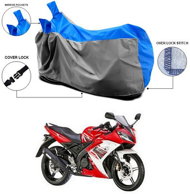 ANTHUB Waterproof Two Wheeler Cover for Yamaha(YZF R15 S, Blue, Grey)