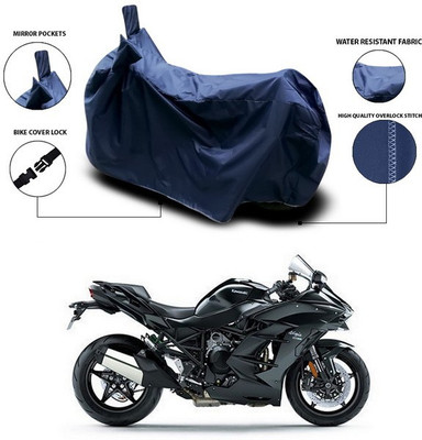 ANTHUB Waterproof Two Wheeler Cover for Kawasaki(Ninja H2, Blue)