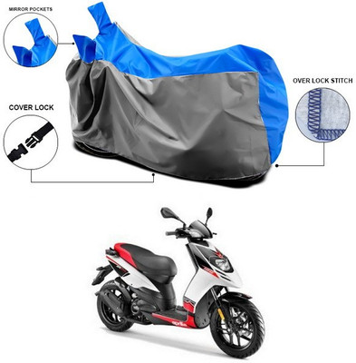 ANTHUB Waterproof Two Wheeler Cover for Aprilia(SR 150, Blue, Grey)