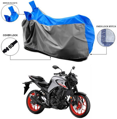 ANTHUB Waterproof Two Wheeler Cover for Yamaha(MT 9, Blue, Grey)