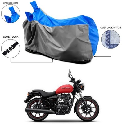 ANTHUB Waterproof Two Wheeler Cover for Royal Enfield(Thunderbird 350, Blue, Grey)