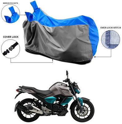 SEBONGO Waterproof Two Wheeler Cover for Yamaha(FZ S V3.0 FI, Blue, Grey)