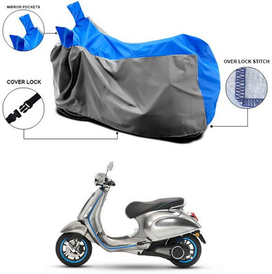 SEBONGO Waterproof Two Wheeler Cover for Vespa(Piaggio Vespa, Blue)