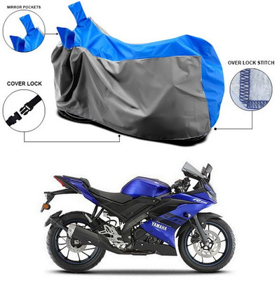 SEBONGO Waterproof Two Wheeler Cover for Yamaha(R15 V3, Blue, Grey)