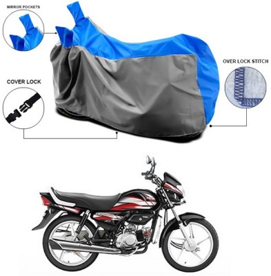 ANTHUB Waterproof Two Wheeler Cover for Hero(HF Deluxe, Blue, Grey)