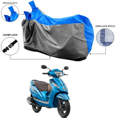 SEBONGO Waterproof Two Wheeler Cover for TVS(Wego, Blue)