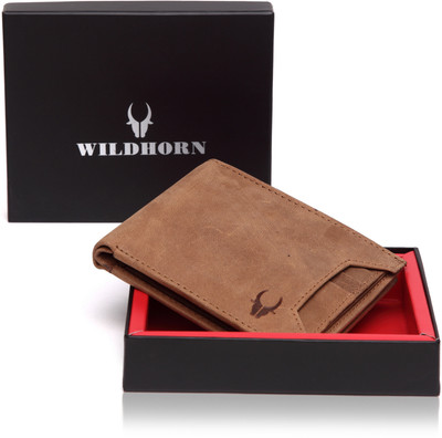 WILDHORN Men Casual Tan Genuine Leather Wallet(7 Card Slots)