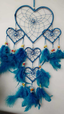 new lucky Traditional Indian wall Art for Bedrooms, Home Wall, Hanging DesignTraditional Indian wall Art for Bedrooms, Home Wall, Hanging Design Feather Dream Catcher(22 inch, Blue)