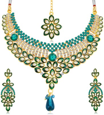 Sukkhi Alloy Gold-plated Gold, Green Jewellery Set(Pack of 1)