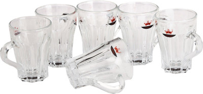 Somil (Pack of 6) Multipurpose Designer Look Transparant Glass Set Of Four No_SK77 Glass Set Beer Mug(100 ml, Glass, Clear)
