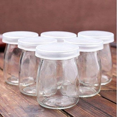 GTR Glass Milk Container  - 100 ml(Pack of 6, Clear)