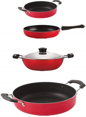 NIRLON FP11_DKD(M)_CS20_CS24 Non-Stick Coated Cookware Set(PTFE (Non-stick), Aluminium, 4 - Piece)