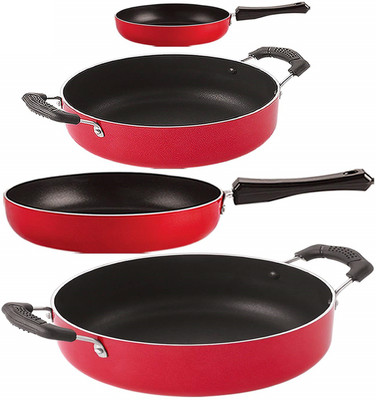 NIRLON FP11_FP13_CS26_CS24 Non-Stick Coated Cookware Set(PTFE (Non-stick), Aluminium, 4 - Piece)