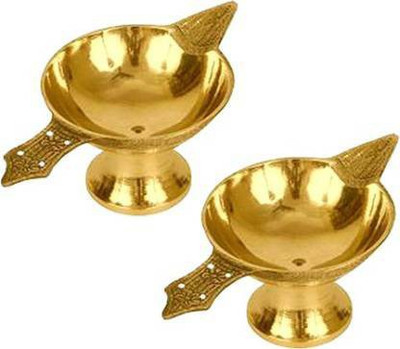 NAVYAKSH Brass Table Diya Set(Height: 1.5 inch)