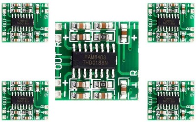 ERHIndia (Pack of 5) PAM8403 Super Mini Digital Amplifier Board Set 2 * 3W Class D Digital 2.5V to 5V Power Amplifier Board kit Electronic Components Electronic Hobby Kit