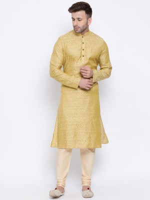 Namaskar Men Printed Ethnic Dress Kurta(Yellow)