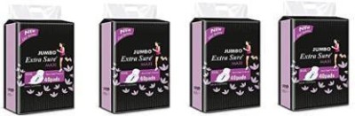 Jumbo Extra Sure Sanitary Napkins for Day & Night Protection - XXXL (combo pack of 4) [160 pads] Sanitary Pad(Pack of 160)