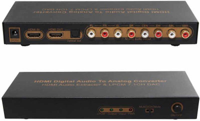 microware 7.1CH LPCM HDMI Audio Converter HDMI Digital Audio Converter Support 3 Modes for Audio Output Blue-Ray Player LPCM 4K Video Media Streaming Device(Black)