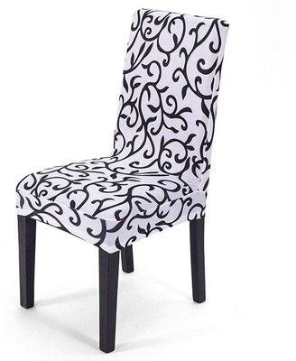 HOUSE OF QUIRK Polyester Abstract 1 Seater Chair Cover(White Pack of 1)