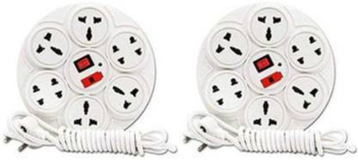 MSNL extension board with 3 mtr long wire and 8 socket plus 1 switch 8  Socket Extension Boards(White, Red, 3 m)