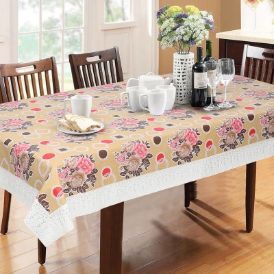 Dakshya Industries Floral 6 Seater Table Cover(Brown, PVC)