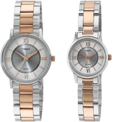 TIMEX Silver-Dial Analog Watch  - For Couple