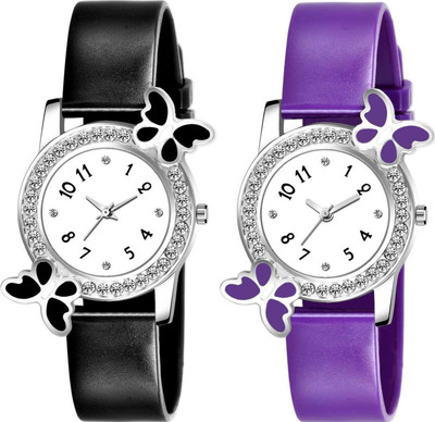 NEWMODIFIED BUTTERFLYR DIMOND TWO SET Analog Watch  - For Women