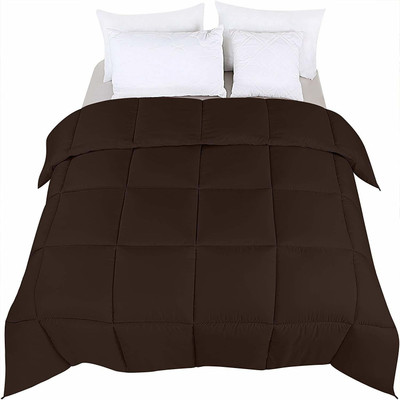 Comfowell Solid Single Comforter for  Heavy Winter(Poly Cotton, chocolate)