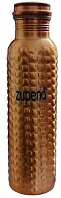 Zuperia Biscuit Hammered Pure Copper Bottle 1 Litre Matt Finish 1000 ml Bottle(Pack of 1, Brown, Copper)
