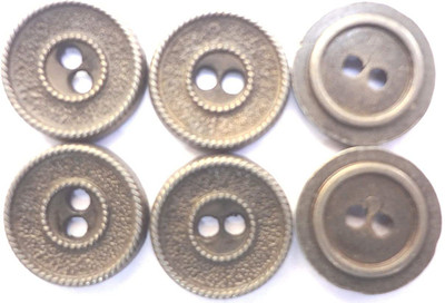 greengrow Metal Buttons 2 Holes, Metal Buttons for Sewing, Craft and Embroidery (20 Pieces, 1.2 CM, 12 mm) Brass Buttons(Pack of 20)