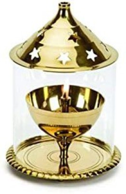 PUCHCHI Brass, Glass Table Diya Set(Height: 4 inch)