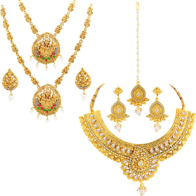 NM CREATION Alloy Gold-plated Multicolor Jewellery Set(Pack of 1)
