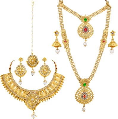 NM CREATION Alloy Gold-plated Multicolor Jewellery Set(Pack of 1)