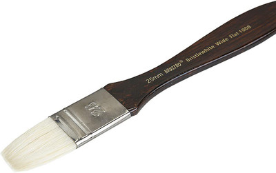 BRuSTRO Artists Bristlewhite Flat Brush Series 1008 - Wide Brush, Size - 25mm (for Oil & Acrylic)(Brown)