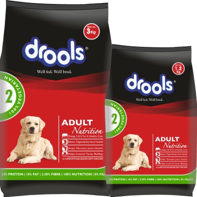 drools 1.2 kg dog food free with Drools 3 kg 100% Vegetable 4.2 kg Dry Adult Dog Food
