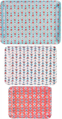 Goodhomes Melamine Serving Tray Set ( Set of 3 Trays) MT124 Tray(Pack of 3)