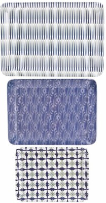 Goodhomes Melamine Serving Tray Set ( Set of 3 Trays) MT126 Tray(Pack of 3)