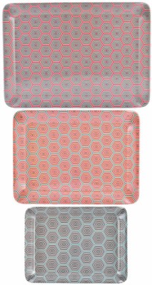 Goodhomes Melamine Serving Tray Set ( Set of 3 Trays) MT130 Tray(Pack of 3)