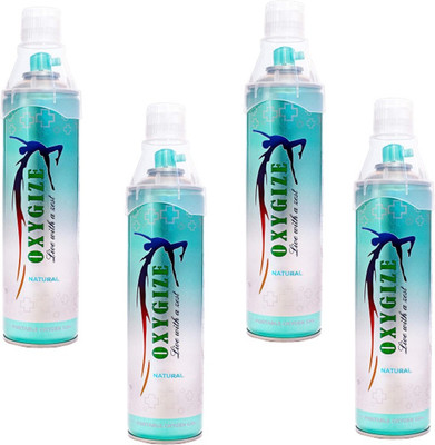 oxygize Portable Natural Oxygen Can Cylinder Respiratory Exerciser with Inbuilt mask Protect For Air Pollution, Quick Recovery, boosting immune system (150 Breaths Approx.) Pack Of 4 Portable oxygen canister in flavour Natural Pack of 4 Respiratory Exerciser(Pack of 4)
