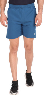 GOTO Solid Men Light Blue Running Shorts