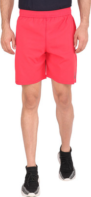 GOTO Solid Men Red Running Shorts