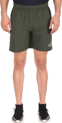 GOTO Solid Men Green Sports Shorts