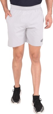 GOTO Solid Men Silver Running Shorts