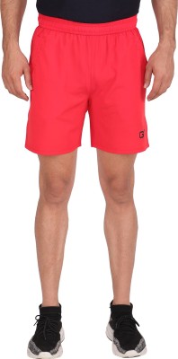 GOTO Solid Men Reversible Red Sports Shorts