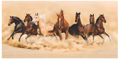 AH Decals 76.2 cm VASTU RUNNING HORSE STICKER Self Adhesive Sticker(Pack of 1)