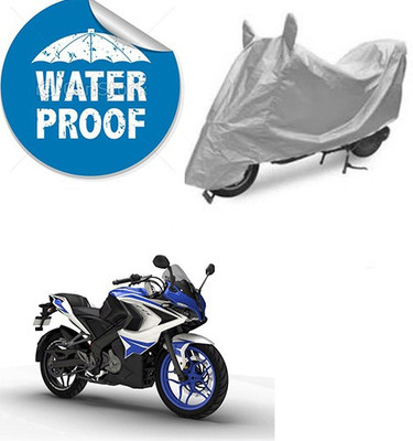 RPSENTTERPR Waterproof Two Wheeler Cover for Bajaj(Pulsar RS 200, Silver)